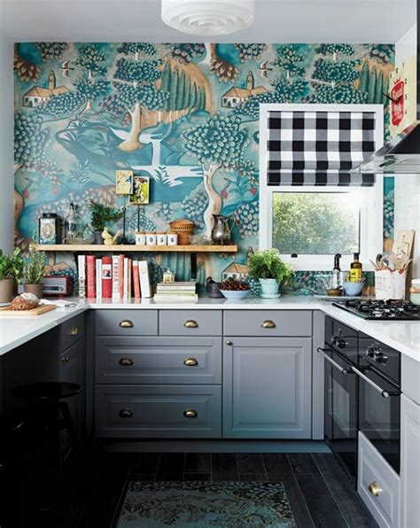 Unique Decor Ideas: Functional Kitchen Wallpaper Ideas - The Crazy Craft Lady