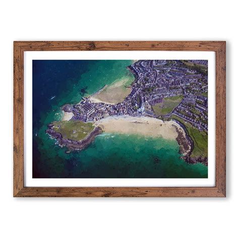 View of St Ives in Cornwall Landscape Seascape Wall Art Framed Picture ...