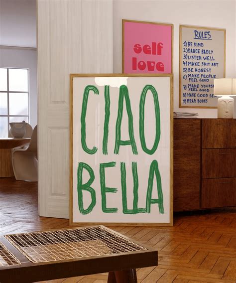 Ciao Bella Italian Quote Print Girly Printable Dorm Room Art - Etsy