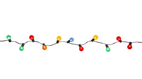 String of Christmas lights isolated on transparent background ...