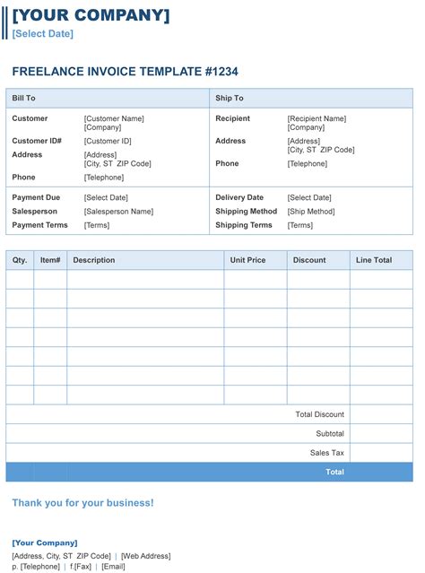 Microsoft Word Templates Invoice * Invoice Template Ideas