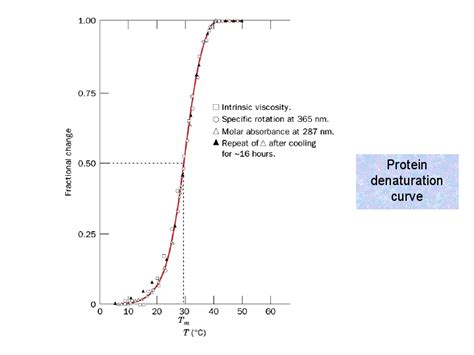 Protein denaturation vcurve