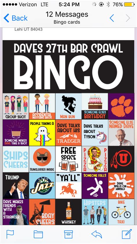 Pub Crawl Bingo | Birthday bar, Pub crawl, Bar crawl