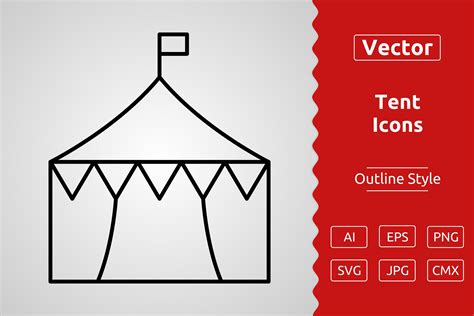 Vector Tent Outline Icon Design Graphic by Muhammad Atiq · Creative Fabrica