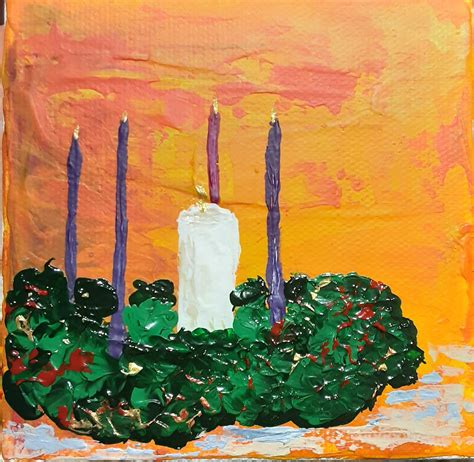 Advent wreath Painting/Advent/Christian Art/Catholic | Etsy