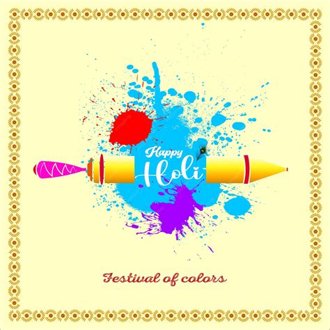 Premium Vector | Happy holi greetings red yellow white colourful indian ...