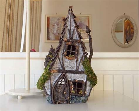 Handmade Rustic Wooden Fairy House Candle Holder | Gadgetsin