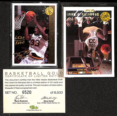 Lot Detail - 1992 Classic Draft Picks Shaquille O'Neal Auto Card & Set