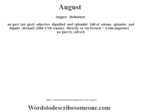 August definition | August meaning - words to describe someone