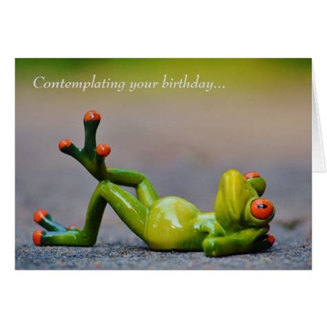 Funny Green Frog Birthday Card | Zazzle.com