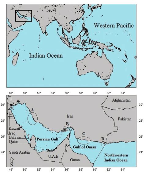 Map Of Gulf Of Oman - Cities And Towns Map