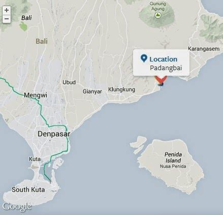 Blue Lagoon Beach Bali Island Location Map