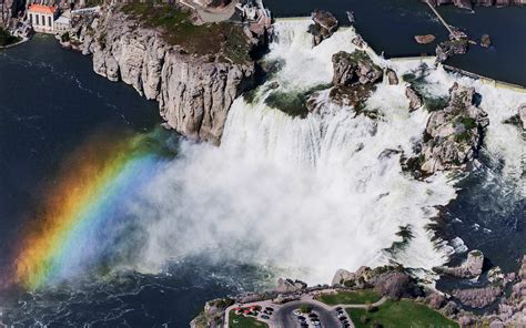 Aerial Photography, Shoshone Falls, Snake River, Twin Falls, Idaho, with Rainbow. | Idaho ...