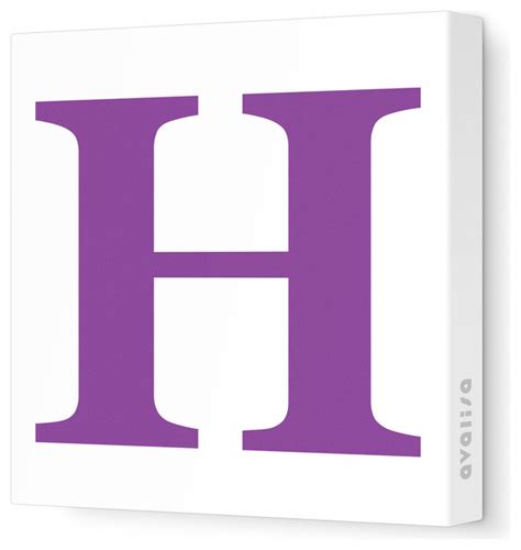 Letter - Upper Case 'H' Stretched Wall Art, 18" x 18", Purple - Modern - Wall Letters - by ...