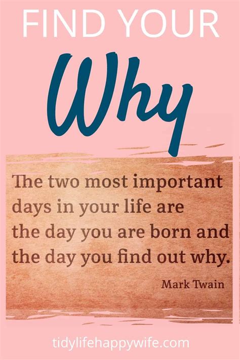 Find Your Why and Live A Life You Love - Tidy Life Happy Wife