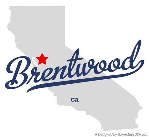 Map of Brentwood, Contra Costa County, CA, California