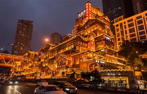 Chongqing Hongyadong Night Picture And HD Photos | Free Download On Lovepik