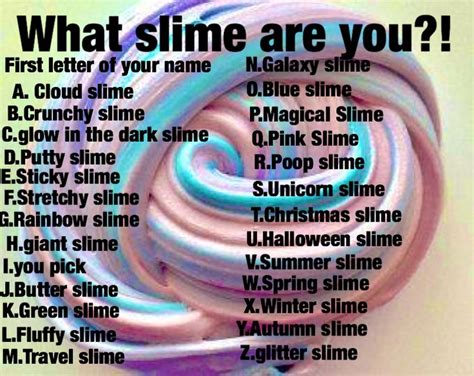 What slime are you? #Slime | Slime names, Names, Slime