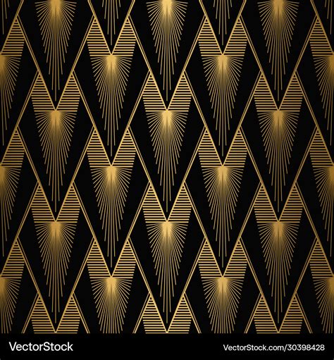 Art deco pattern seamless gold and black Vector Image