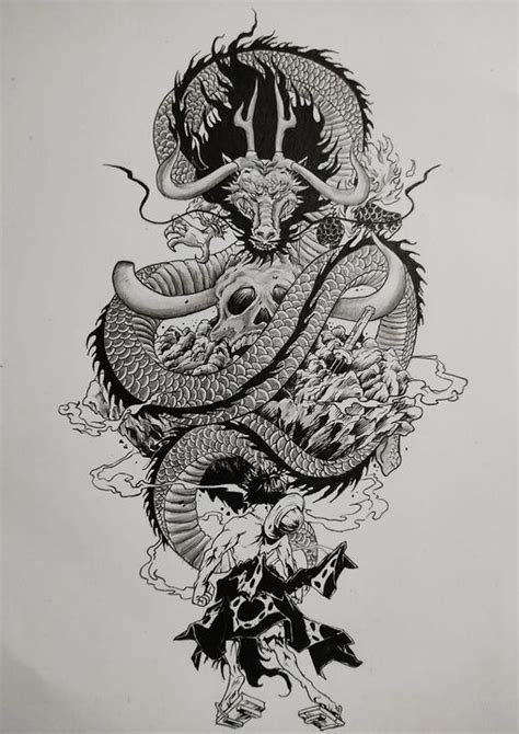 kaido vs luffy tatoo | Tattoo design drawings, Dragon tattoo, Half sleeve tattoos designs