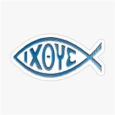 "Blue Ichthys Ichthus Fish Symbol" Sticker for Sale by simpsonvisuals ...