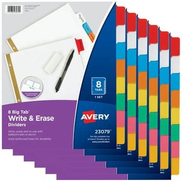 Avery Ready Index 10 Tab Binder Dividers, Customizable Table of ...
