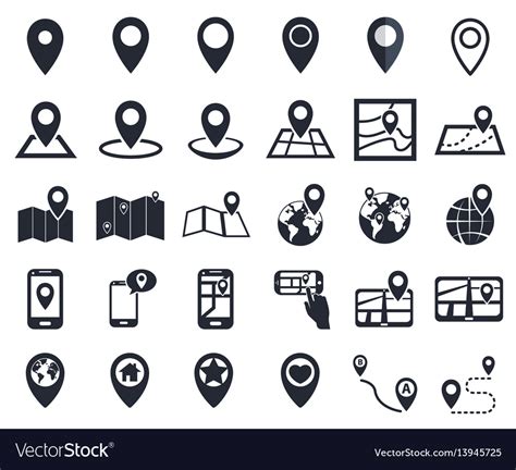 Map pointer icons gps location symbol Royalty Free Vector