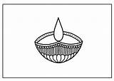 Brass Diyas Diwali Diya Easy Coloring Pages Festival  sketch template