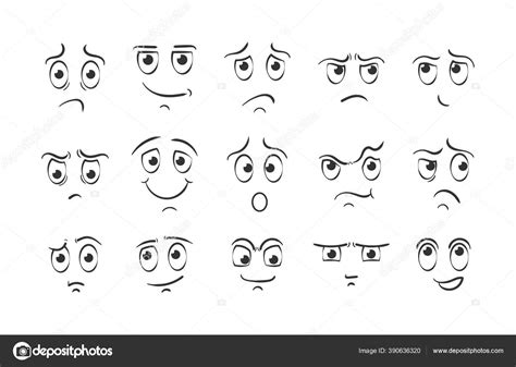 Cartoon face emotions. Stock Vector by ©Poliashenko 390636320