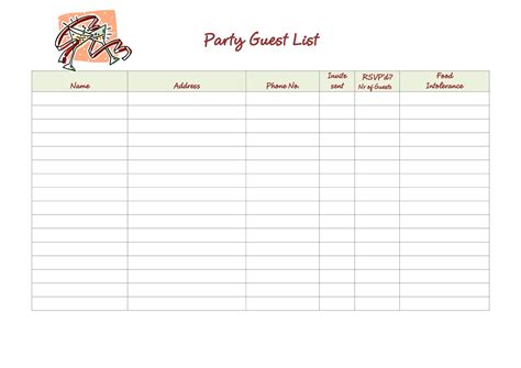 Party Rsvp List Template – Unique Birthday Party Ideas And Themes ...