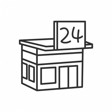 Building, convenience store, emoji, grocery, market, store, twenty four hours icon - Download on ...