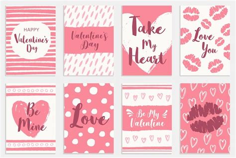 Premium Vector | Love set of greeting cards for valentines day