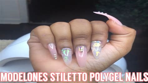 Modelones Polygel Kit | Dual Form Stiletto Nails - YouTube