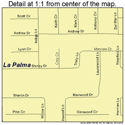 La Palma California Street Map 0640256