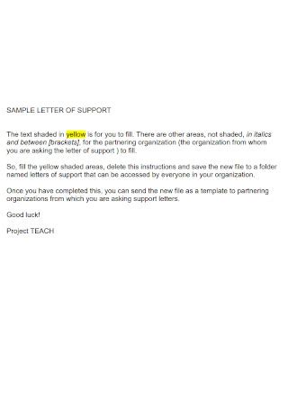 50+ SAMPLE Letter of Support Templates in PDF | MS Word