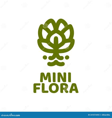 Mini Flower Green Nature Logo Concept Design Illustration Stock Vector ...