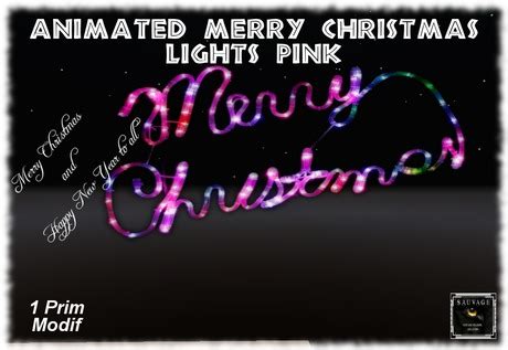 Second Life Marketplace - Animated Merry Christmas Lights Pink