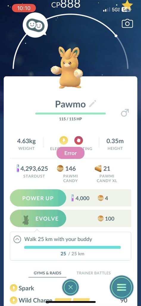 Can’t evolve Pawmo? : r/TheSilphRoad