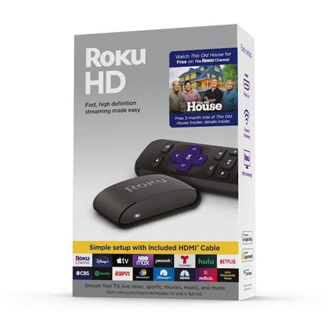 Roku HD Streaming Media Player with High Speed HDMI Cable and Simple ...