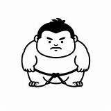 Exciting Sumo Wrestling Coloring  Page sketch template