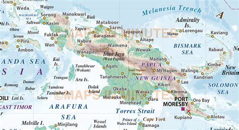 Vector map of Australasia region, political with land and Ocean floor ...