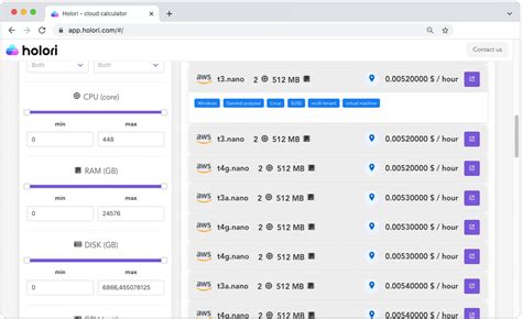 Holori - Ultimate AWS pricing calculator