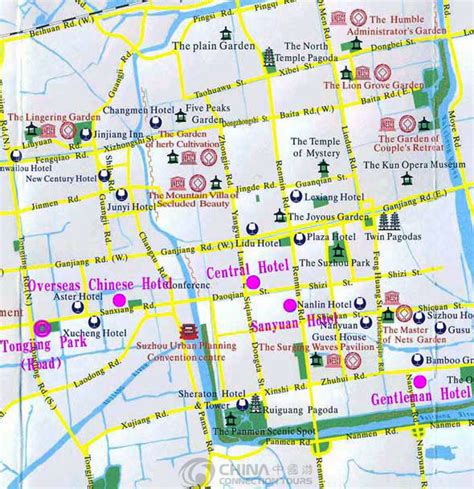 Suzhou tourist Map, China Suzhou tourist Map - Suzhou Travel Guide