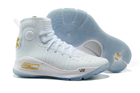 Men's Curry 4 Shoes Stephen Curry White Basketball Shoe - Men