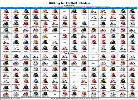 2023 Big Ten Football Helmet Schedule - Big Ten Football Online