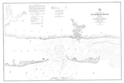 Apalachee Bay Map & St. Georges Sound Map BW Nautical - Etsy | Sound ...