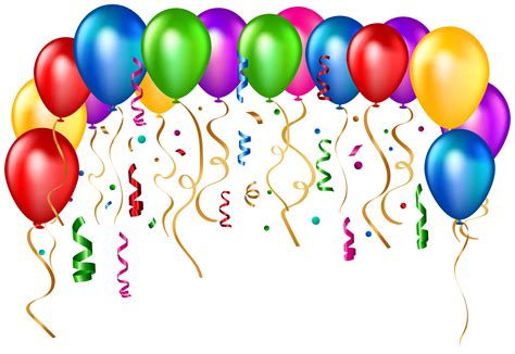 Birthday Party Balloons Transparent PNG Clip Art Image | Gallery Yopriceville - High-Qua ...