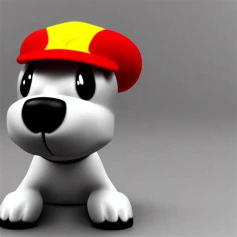 a cartoon dog with a red and yellow hat, an ambient | Stable Diffusion | OpenArt