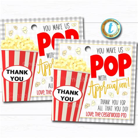 Popcorn Label Template