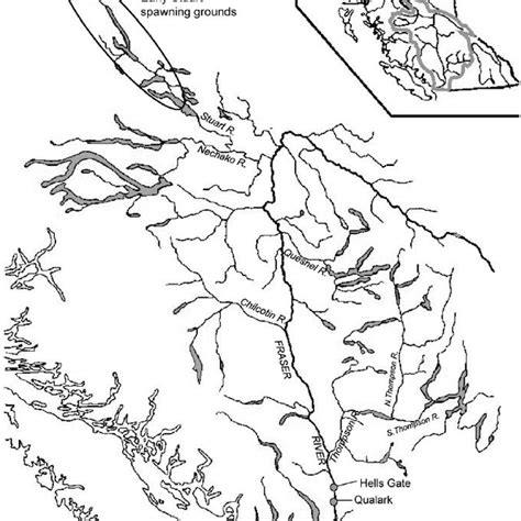 Map of the Fraser River watershed. Map of the Fraser River watershed,... | Download Scientific ...